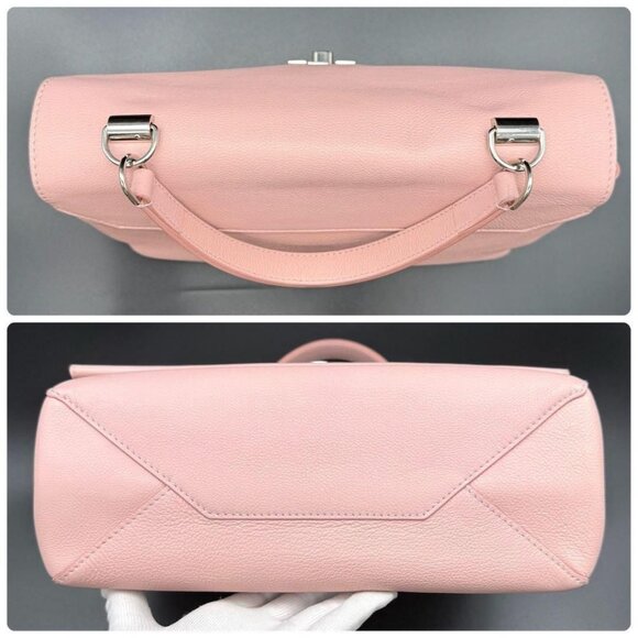Authentic Louis Vuitton Soft Calfskin Lockme Top Handle Rose Ballerine Pink Bag - Picture 9 of 13